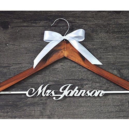 Personalized Wedding Hanger with Bow, Custom Wedding Name Hanger, Personalized Bridal Hanger Bridesmaid Hangers, Bridal Shower Gift