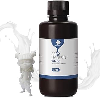 ANYCUBIC 3D Printer Resin with Low Odor and Safety, 405nm UV Plant-Based Rapid Resin with High Precision and Quick Curing for LCD 3D Printing - 500g White