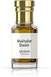 Arabian Aroma Mukhallat Sheikh Attar | Woody Oud & Rose Fragrance | Alcohol-Free, Long-Lasting | 100% Pure Perfume | Ittar For Men | Fresh Spicy Woody Attar for Men (6ml)