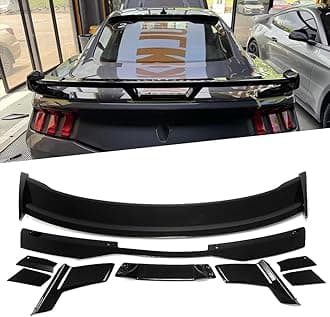 Jogon Dry Carbon Fiber Rear Spoiler Wing for Ford Mustang S650 Dark Horse GT EcoBoost 2024 2025 Trunk Spoiler Integrated with Gurney Flap Style (Plastic Black)