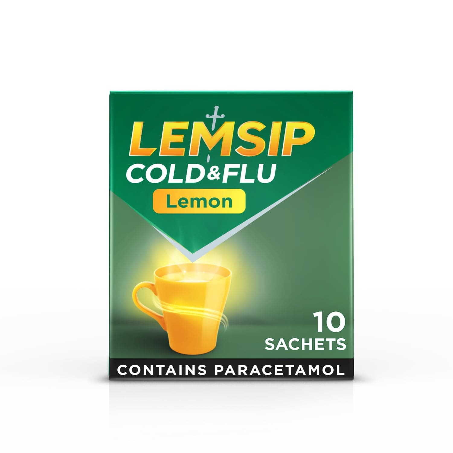 Lemsip Original Strength Cold + Flu Lemon Hot Drink 10 sachets