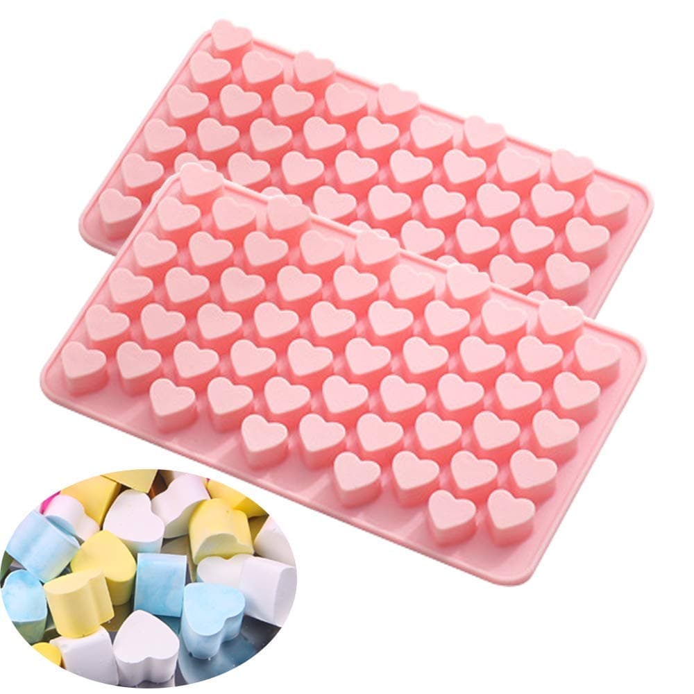 Heart Silicone Soap Mold Embed Soap Making Supplies Tool Mini Heart Mold for Chocolate, Candy, Jello, Gummy, Cake Decoration 2 Packs