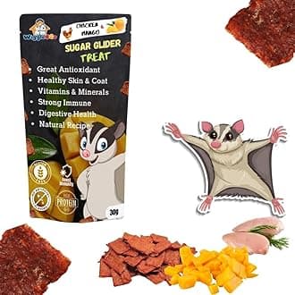 Chicken & Mango Suger Glider Treat | Protein Rich | Fiber Rich | Crunchy Healthy Snacks | Training Treat | 30gm, All Life Stages, chips