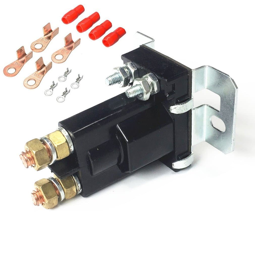 Qiorange High Current Starter Relay 500 AMP DC 12V 4 Pin SPST Car Auto Start Contactor Double Batteries Isolator Control On/Off Switch (12V 500A)