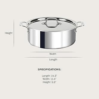 All-Clad 4506 Stainless Steel Tri-Ply Bonded Dishwasher Safe Stockpot with Lid / Cookware, 6-Quart, Silver 6-Quart 4506