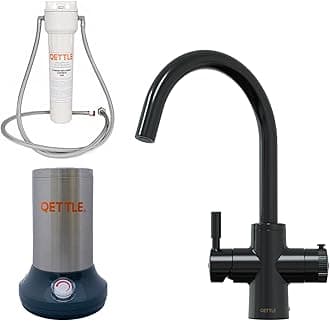 QETTLE Original 4-in-1 Instant Boiling Water Tap | True Boiling, Filtered Cold, Mains Hot & Cold (Black, 4 Litre Boiler)