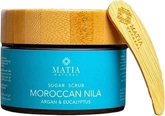Moroccan Nila Scrub & Face Mask | Natural Exfoliating Scrub for Women and Men | Infused with Shea Butter,Argan Oil & Eucalyptus | Vitamin E & Moroccan Nila Powder