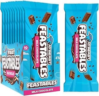 Feastables MrBeast Milk Chocolate Bars - Made with Grass-Fed Milk Chocolate and Organic Cocoa. Only 5 Ingredients, 1 Count