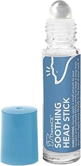 TheraICE Soothing Head Stick 10 ml (.33-Oz) Essential Oil Roll on Aromatherapy for Fast Cooling Comfort: Peppermint, Spearmint, Lavender, Chamomile, Rosemary, Eucalyptus. Metal Roller. USA Made