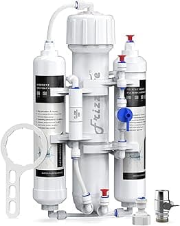 Reverse Osmosis Water Filter System for Aquarium, Compact 3 Stage Tropical Fish, Discus, Marine, Compatible with 50,75 OR 100 GPD Membrane (50 GPD)
