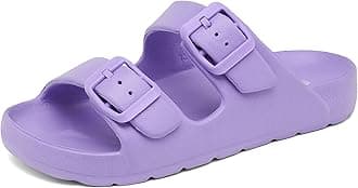 INMINPIN Boys Girls Double Buckle Slide Sandals Comfort Beach Pool Shower Slippers Adjustable Indoor Outdoor Little Kid/Big Kid