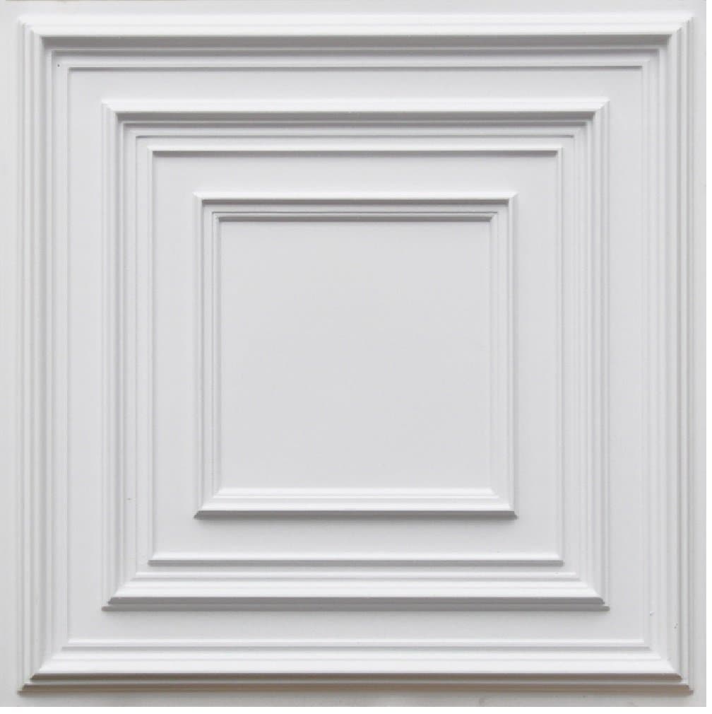 Scoolhouse-Faux Tin Ceiling Tile - White Matte 25-Pack