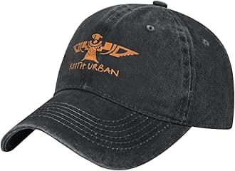 Keith Music Urban Hats Vintage Washed Cotton Dad Hat Adjustable Baseball Cap for Men Women Unisex Black