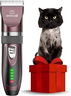 oneisall Cat Grooming Clippers for Matted Hair, 2-Speed Cat Grooming Kit Cordless Low Noise Pet Hair Clipper Trimmer for Dogs Cats Animals (Deep Rose)