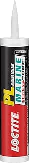 Loctite PL Marine Fast Cure Adhesive Sealants, Waterproof Construction Glue for Fiberglass, Vinyl, Glass & More - 10 fl oz Cartridge, Pack of 12