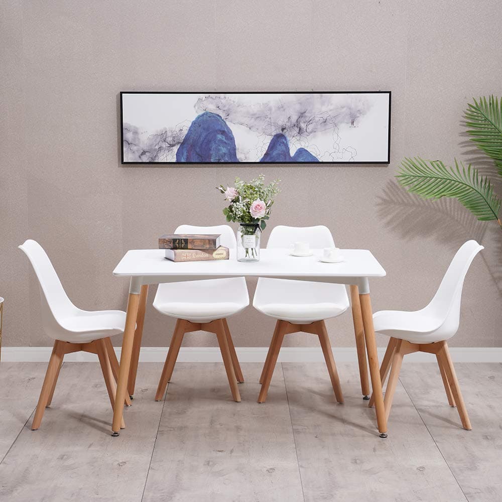 White Dining Table and 4 Chairs