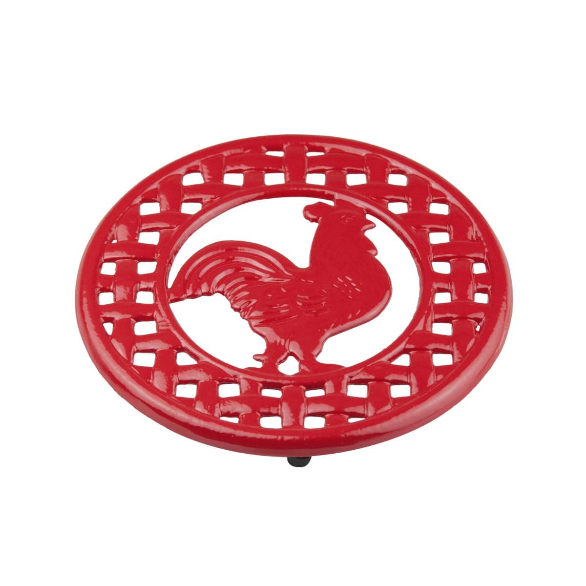 Home Basics Cast Iron Rooster Trivet (Red)