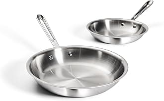 All-Clad D3 Stainless Steel 8" & 10" Fry Pan Set 8400001686 141［並行輸入］