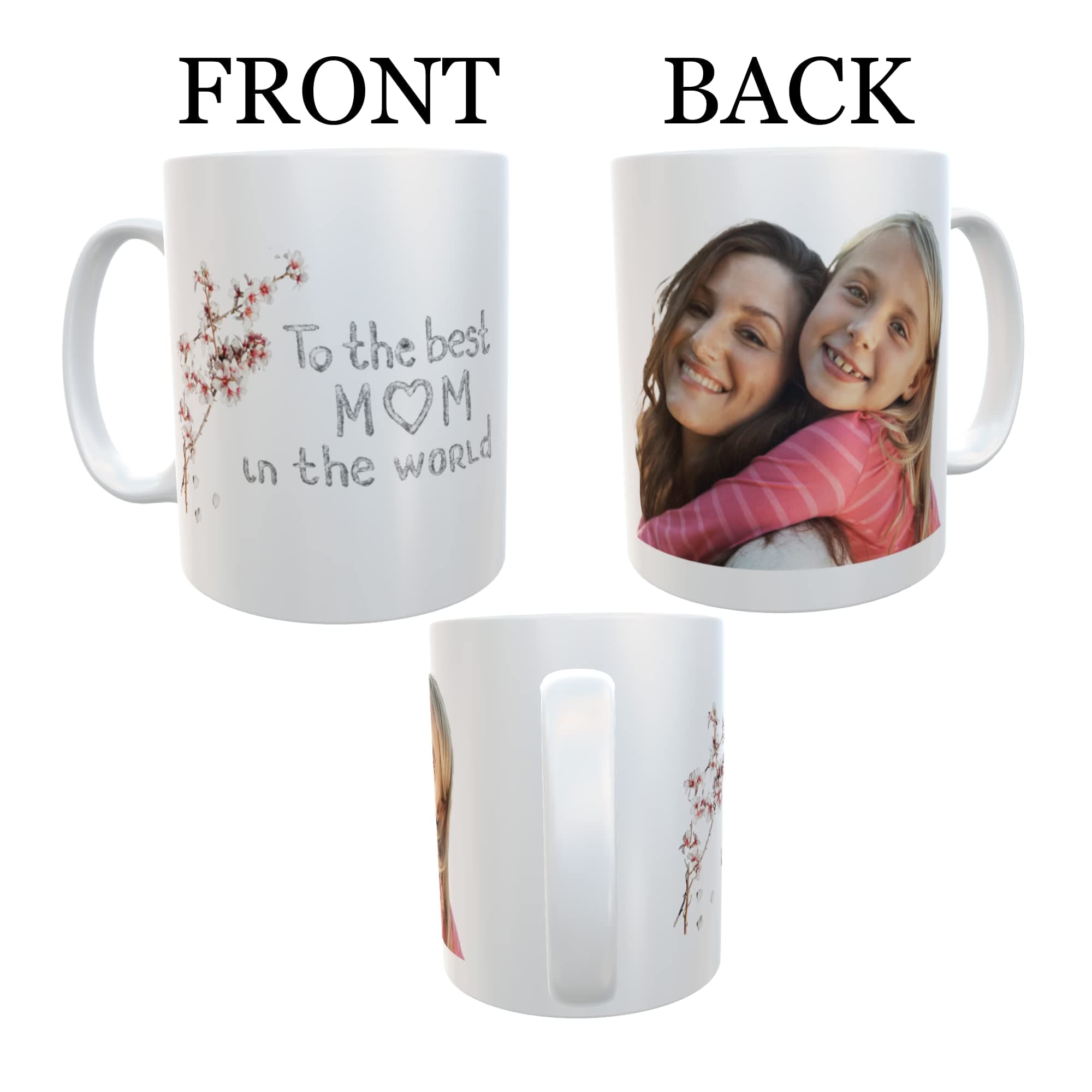 Personalized Photo Mug 11oz on Both Side Custom Mug with Picture Logo Text Personalized Coffee Mug Customized Gifts for Birthday Mother’s Day Housewarming Custom Coffee Mug Taza Personalizadas (Black)
