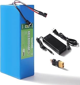 48V Battery 14Ah 48Volt 14Ah Ebike Battery 48V Lithium Battery 14Ah Electric Bike Battery with 2A Charger, T-Plug to XT60 Connector and 30A BMS for 250-550W Electric Bicycles Motor and Scooter