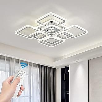 Qcyuui Modern Ceiling Light, Acrylic Flush Mount Led Ceiling Lights, Nordic Chandeliers with 8 Rectangles Lighting Fixture, 100W Chandelier Ceiling Lights Living Room Bedroom Dining Room Kitchen