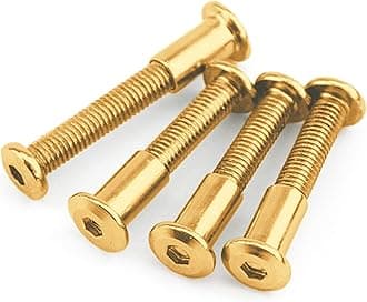 Rely®⇒VP INDUSTRIES (Combo Set -20 Pcs) M8x60 mm Gold Allen JCB Screw with JCB Female Sleeve Barrel Nut + Allen Key 1 pc | Fastener for Joining Wood Boards, Cabinets, Cupboards,Chairs & Beds