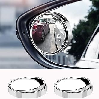 2PCS small Blind Spot Mirror,2" Round HD Glass Convex Rear View Mirror,Strong Adhesive Mirror for Car, Van, SUV and Trucks (2"(50mm), Silver frame)