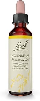 Bach Original Flower Remedies, Hornbeam - Procrastinate Less - Natural Homeopathic Flower Essence for Emotional Balance - Vegan, Gluten Free, Sugar Free - 20mL Dropper