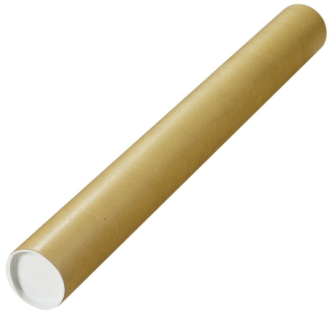 Postal Tubes with Pre-Assembled Caps Diameter 750 x 80 mm Brown Pack of 10