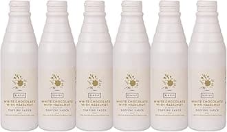 Simply White Chocolate with Hazelnut Flavouring Topping Sauce, Ready to Use Dessert Sauce for Ice Cream, Waffles, Pancakes, Coffee & Milkshakes 1kg (Pack of 6)