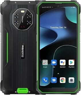 Blackview BV8800 Rugged Phone, IR Night Vision Camera, 8GB+128GB Triple Back Cameras, Waterproof Dustproof Shockproof, 8380mAh Battery, 6.58 inch Android 11.0, 4G(Black) (Green)