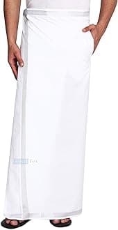 Men's 100% Pure Cotton Velcro Dhoti With stickable Flexible and Adjustable Size with Pocket for Men pack of 1