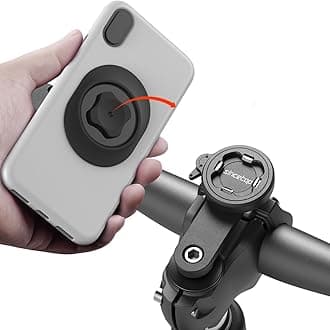 sincetop Bike Phone Mount for Mountain Bicycle, Universal Aluminum Road Bike Stem Cap Cell Phone Holder, Connect Quickly Riding Clip Stand, MTB Handlebar Clamp Quick Release for iPhone -【2nd Gen】