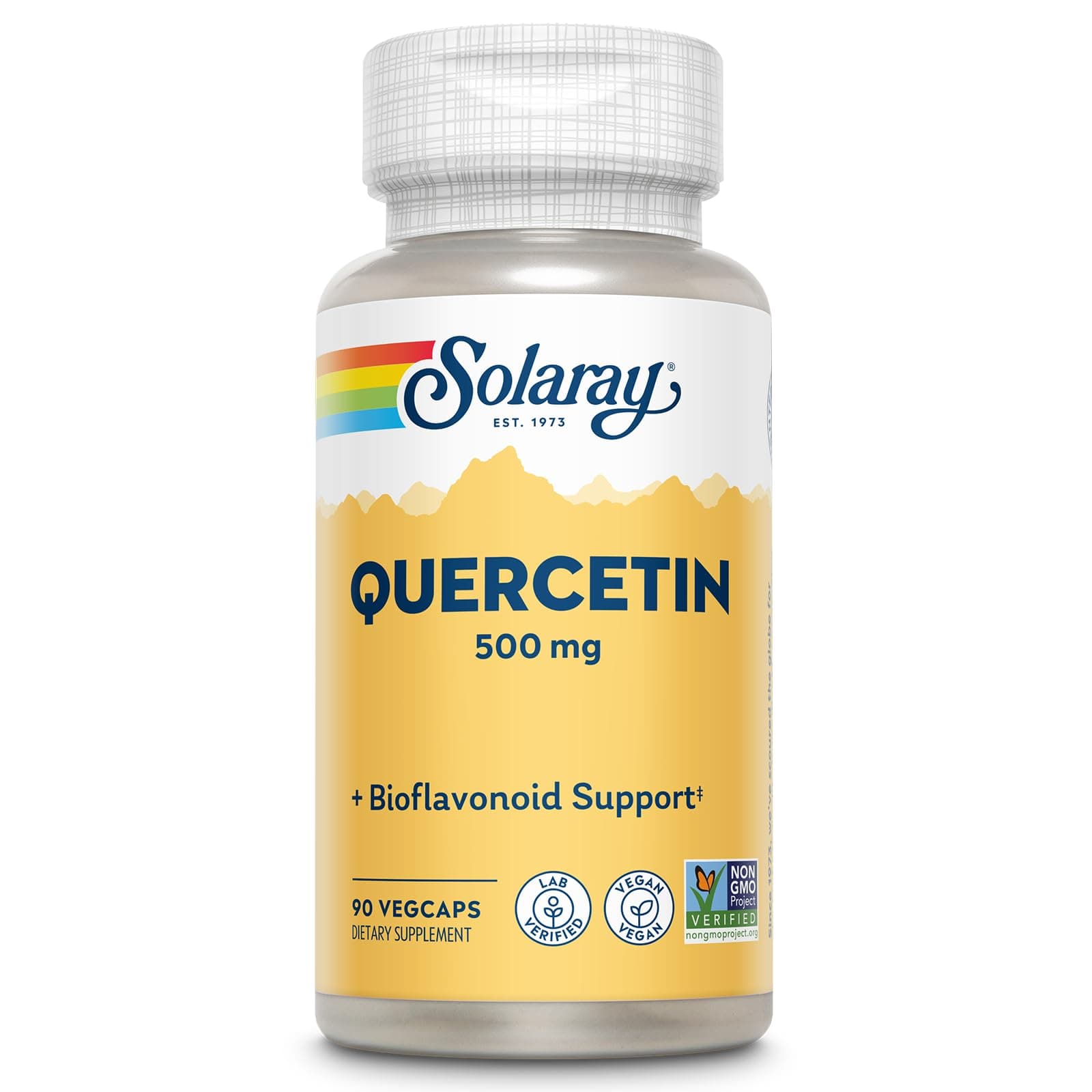 SOLARAY Quercetin 500 mg, Supports Sinus, Respiratory, Immune Function & Normal, Healthy Uric Acid Levels, 90 VegCaps
