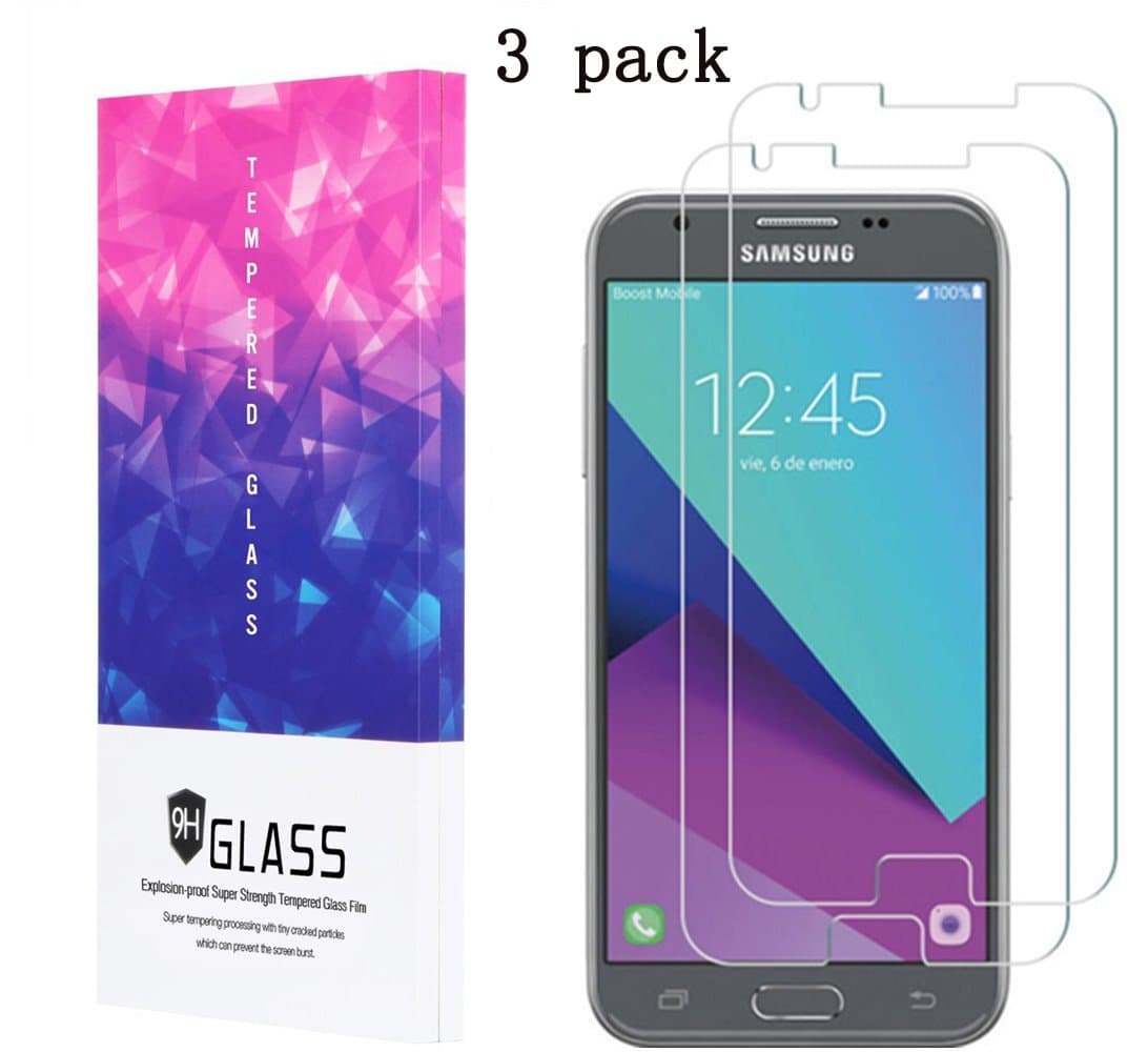 [3 PACK] Daker For Samsung Galaxy J3 (2017) [Not Fit For 2016 Version),Tempered Glass Screen Protector Anti-Fingerprint Anti-Scratch,Bubble Free 12 months Replacement Warranty (3 pack)
