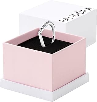 Pandora Timeless Wish Half Sparkling Ring - Ring for Women - Layering or Stackable Ring - Gift for Her - Clear Cubic Zirconia - With Gift Box