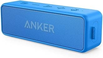 Anker SoundCore 2 12W Portable Wireless Bluetooth Speaker: Better Bass, 24-Hour Playtime, 66ft Bluetooth Range, IPX5 Water Resistance & Built-in Mic, Dual-Driver Speaker for Beach, Travel, Party