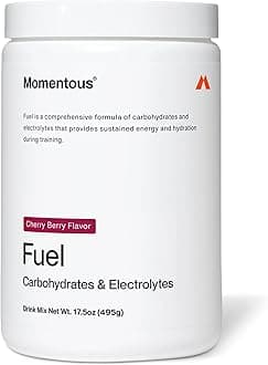 Momentous Fuel, Intra-Workout Carbs & Electrolyte, 28g of Carbs per Serving, 15 Serving Bag, Cherry Berry