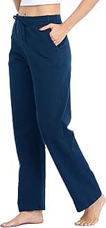Women's Cotton Sweatpants Yoga Lounge Open Bottom Sports Pants Straight Leg Casual Pants with Pockets