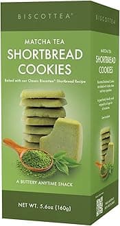 BISCOTTEA Matcha Green Tea Shortbread Cookies (8 Cookies)