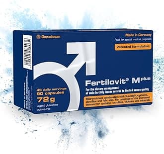 Fertilovit M Plus | Fertility and Sperm Production | Fertility Supplement for Men | Study-Tested, Patented for Male Fertility | 90 Capsules