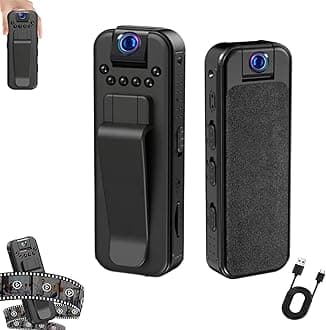 HD 1080p Rechargeable Mini Body Camera with Night Vison&Rotating Lens, Infrared Night Vision Portable Recorder with Memory Card, for Sport, Travel, Cycling (Direct Recording+64G)