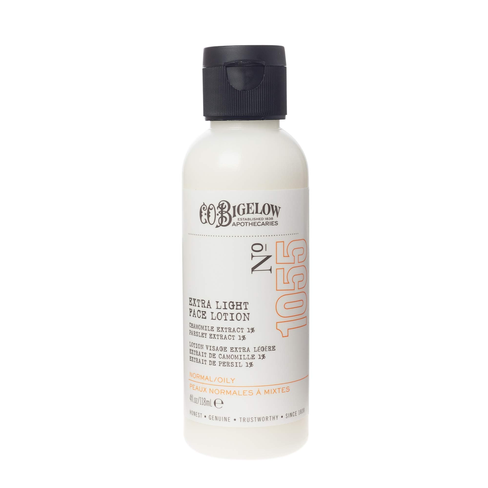 C.O. Bigelow Face Care Collection, Extra Light Face Lotion, Lightweight Facial Moisturizer with Aloe Vera, Chamomile, Made in the USA, 4 fl oz