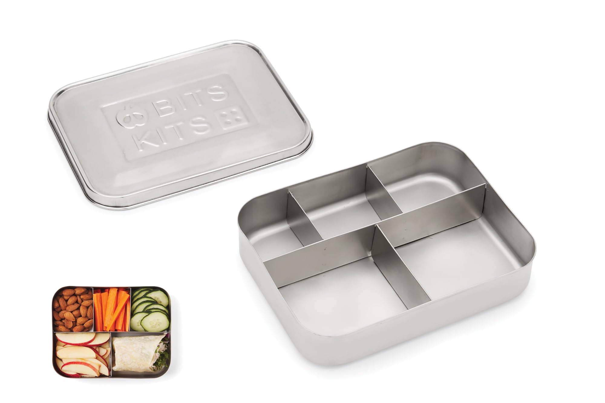 Stainless Steel Bento Box Lunch and Snack Container for Kids and Adults, 5 Sections