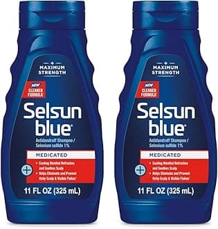 Selsun Blue Medicated Anti-dandruff Shampoo with Menthol, 11 fl. oz., Maximum Strength, Selenium Sulfide 1% (Pack of 2)
