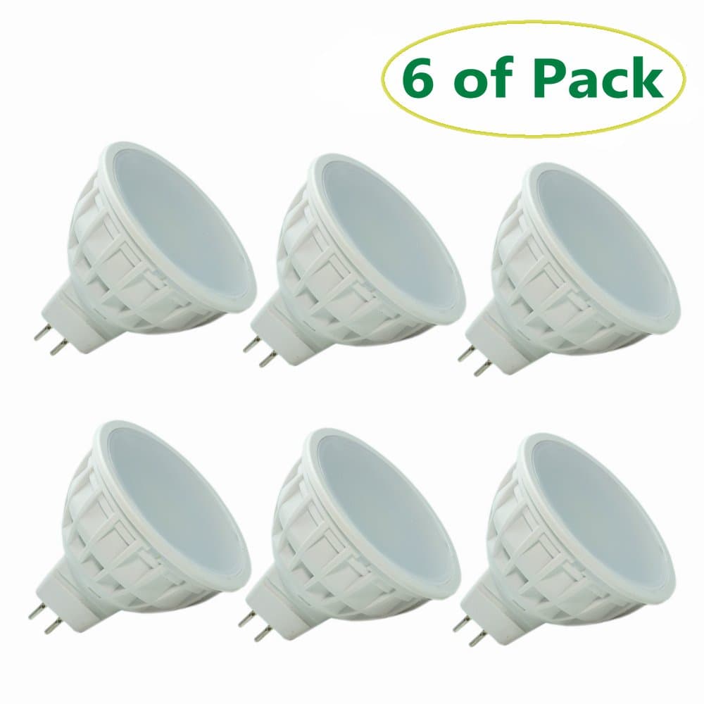 Uplight Mr16 Led gu5.3 led bulbs 6 Pack 5W 12V Non Dimmable 120 Degree 4000K Natural White Super Bright 450lm LED 50W Halogen Spot Replacement Energy Class A+