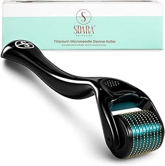 Derma Roller Microneedling Roller for Face, Beard, Hair - Includes Free Storage Case, for Men and Women