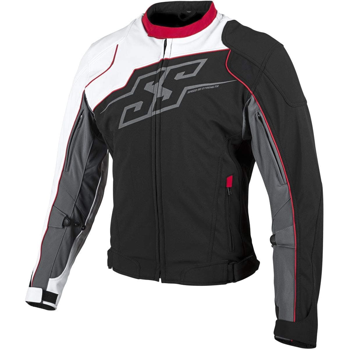 Speed and Strength Hammer Down Men's White/Red Textile Jacket - X-Large