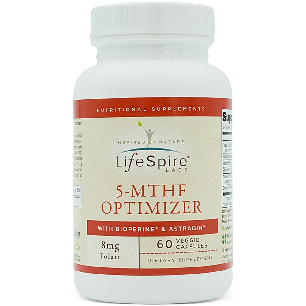 LifeSpire Labs 5-MTHF Optimizer (60 Capsules) - Supports Optimal Methylation and Homocysteine Levels with Vitamin B 12 and Methylated Folate - Includes BioPerine and AstraGin for Superior Absorption