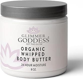 Organic Whipped Body Butter for Women - Moisturizer Cream with Shea & Cocoa Butter, Almonds & Coconut Oil - Coconut Vanilla, 8oz